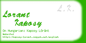 lorant kaposy business card