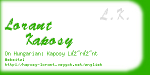 lorant kaposy business card